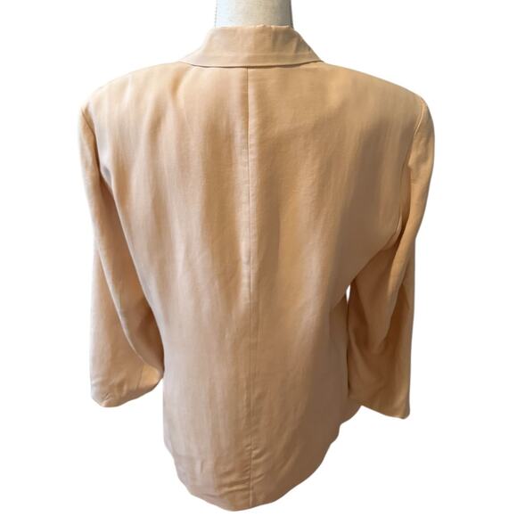 Vintage Express Oversized Silk Boyfriend Blazer Pale Pink S - Picture 5 of 7
